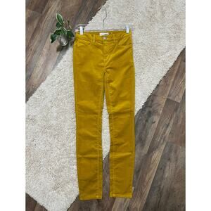 LOFT Size 00 / 24 Mustard Yellow Corduroy High Waisted Skinny Jeans Pants NWOT